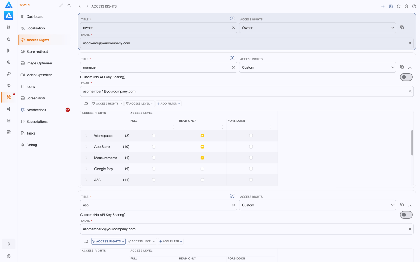 ASO.dev 工作区共享与灵活访问权限