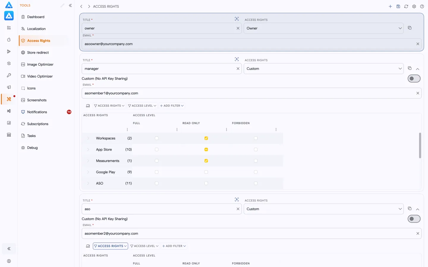 ASO.dev 工作区共享与灵活访问权限