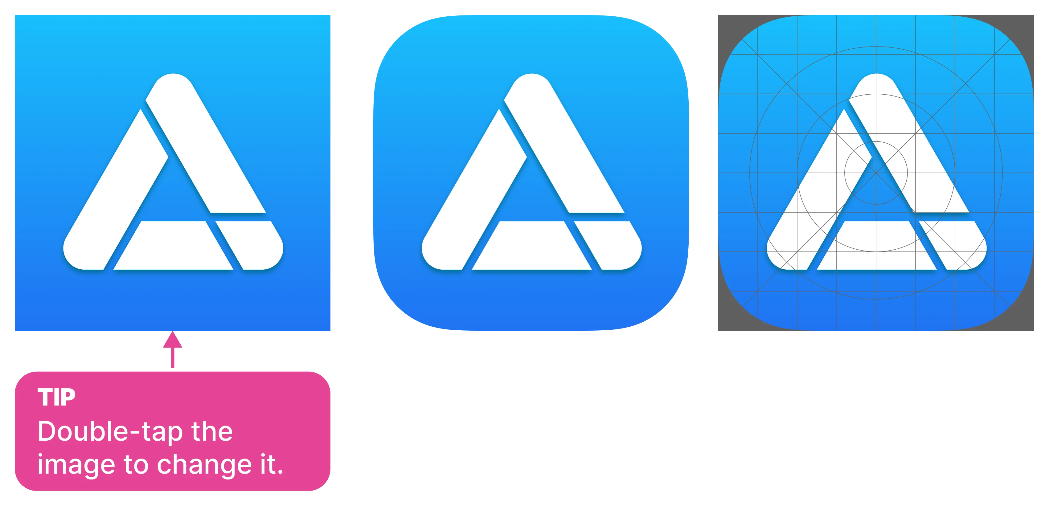 Preview of the App Store app icon Figma template