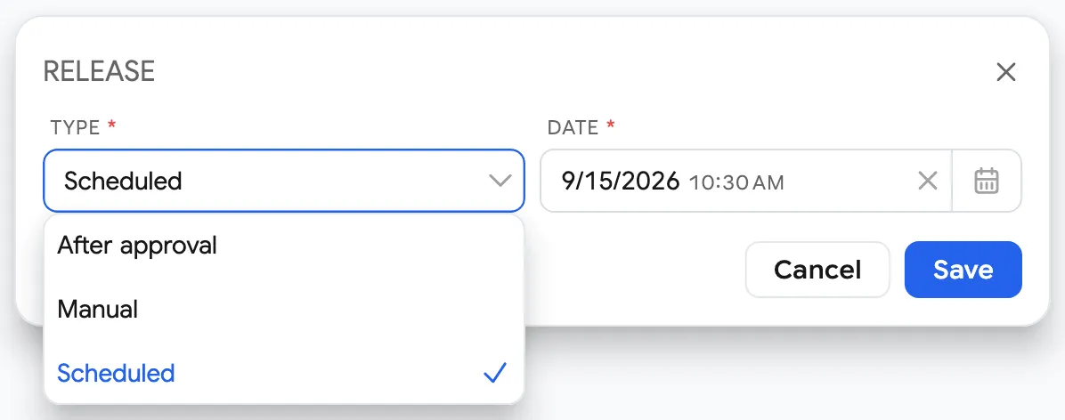 Selecting a Release Type