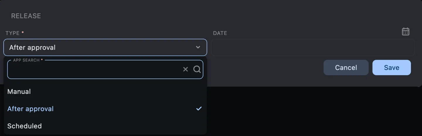 Selecting a Release Type