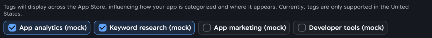 Selecting a App Tags