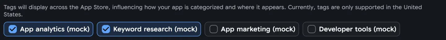 Selecting a App Tags