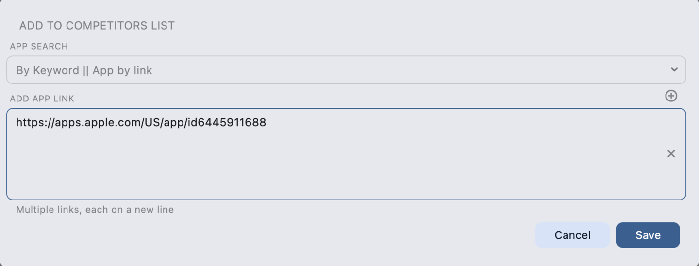 Competitors: Add Application