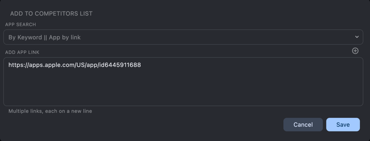 Competitors: Add Application
