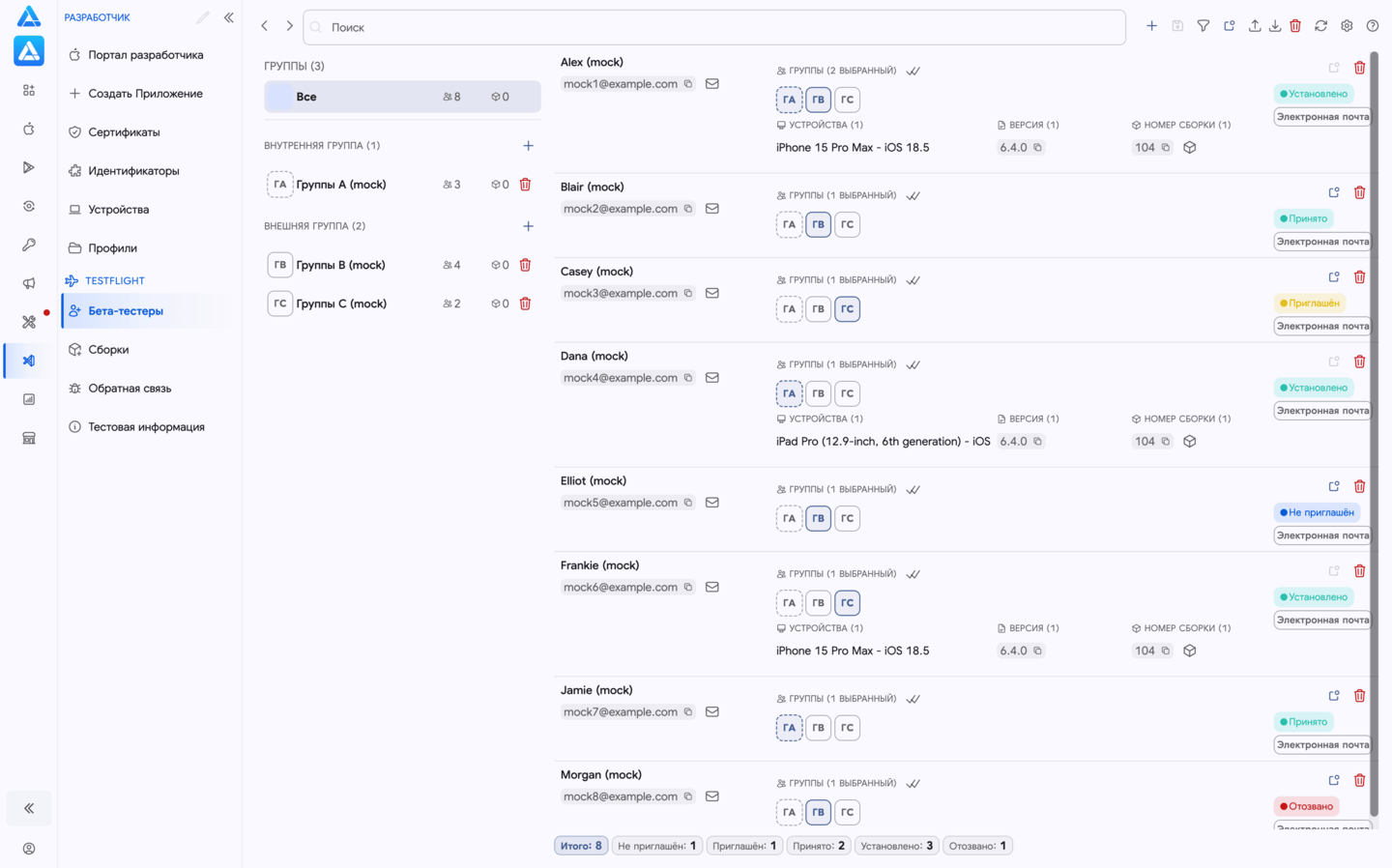 Бета-тестировщики TestFlight в ASO.dev