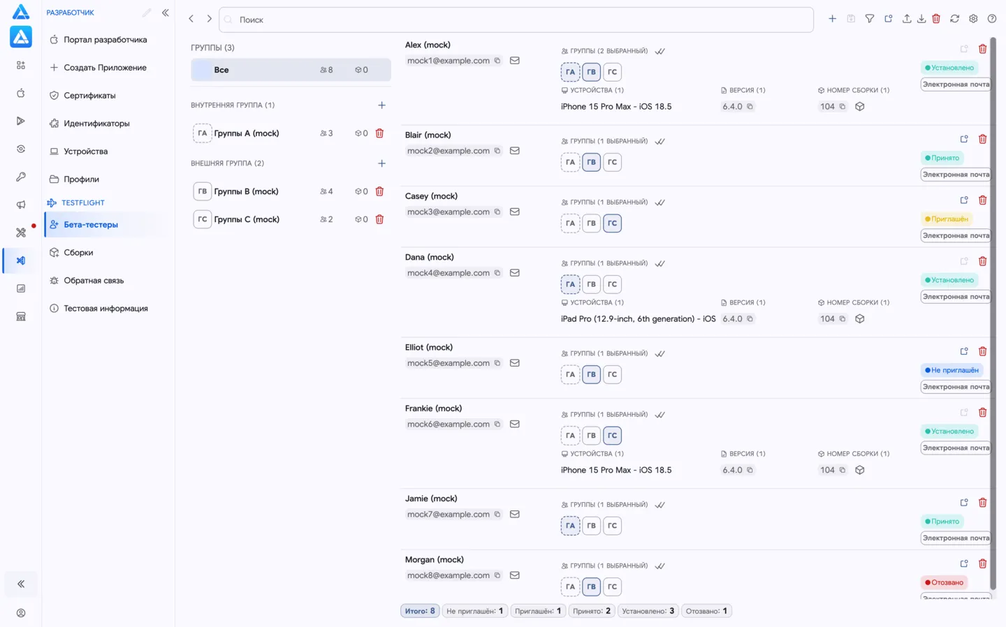 Бета-тестировщики TestFlight в ASO.dev
