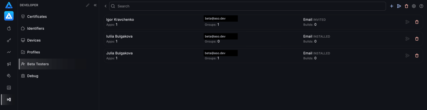 Управление бета-тестировщиками