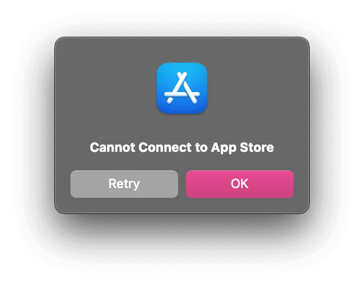 Cannot Connect to App Store