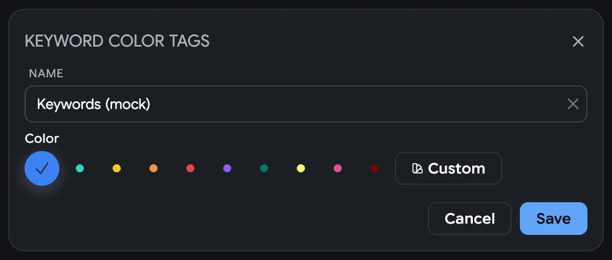 Color tags