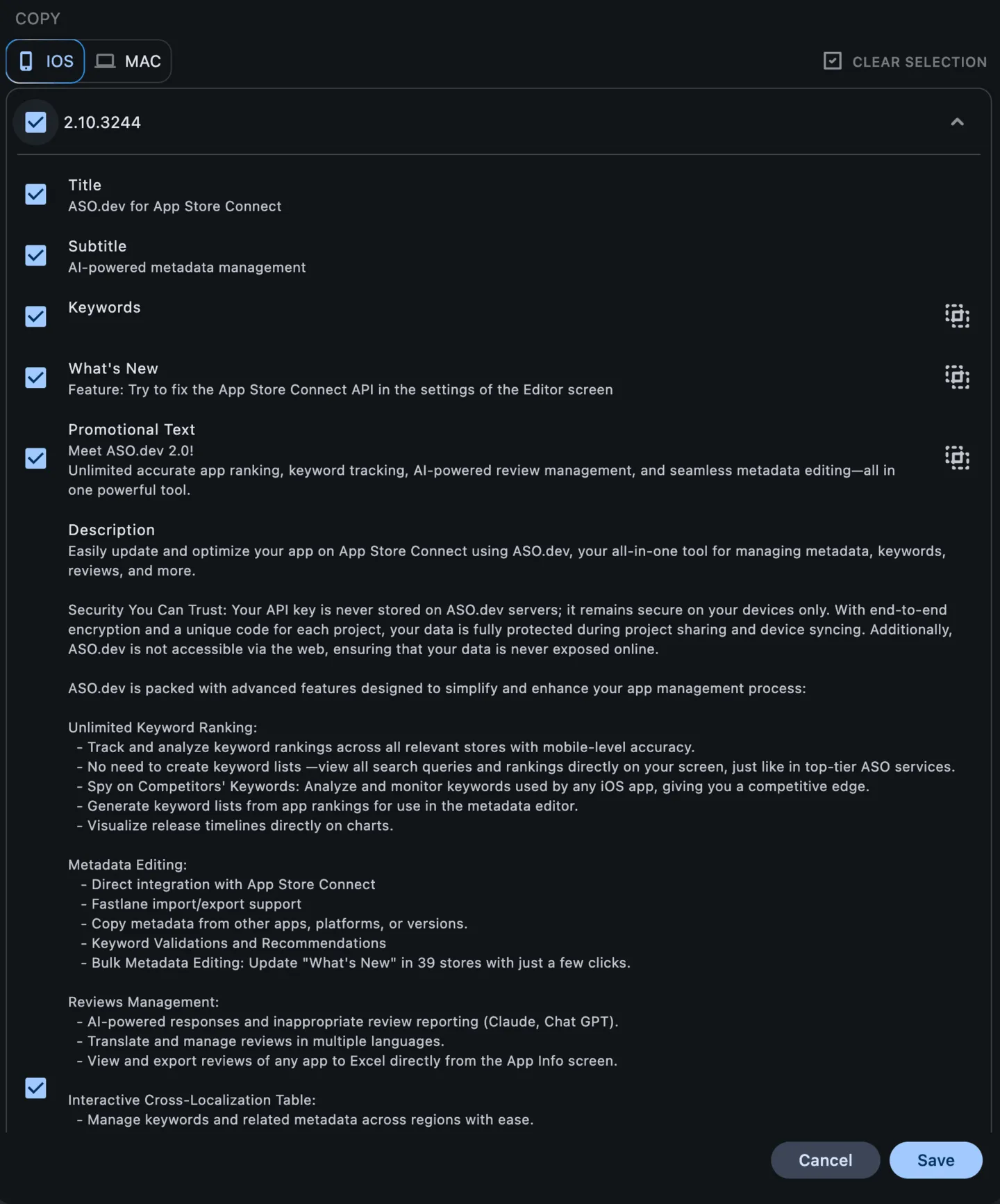 Importing Metadata from Another Version