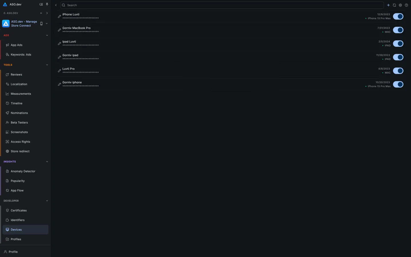 通过ASO.dev管理Apple设备