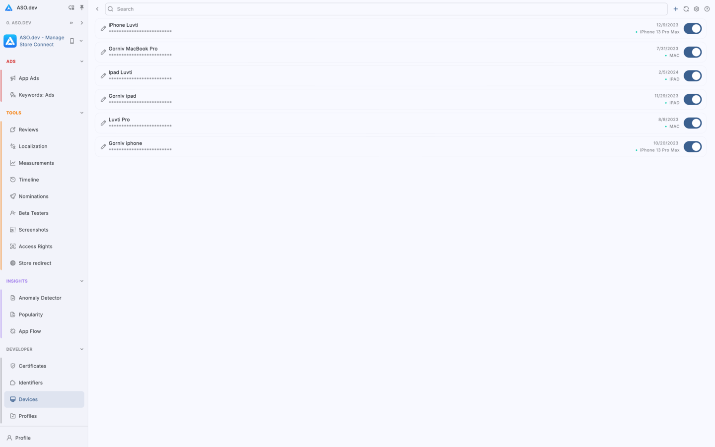Manage Apple Devices via ASO.dev