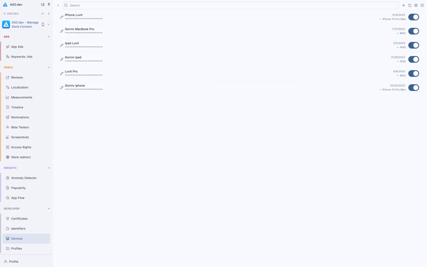 通过ASO.dev管理Apple设备
