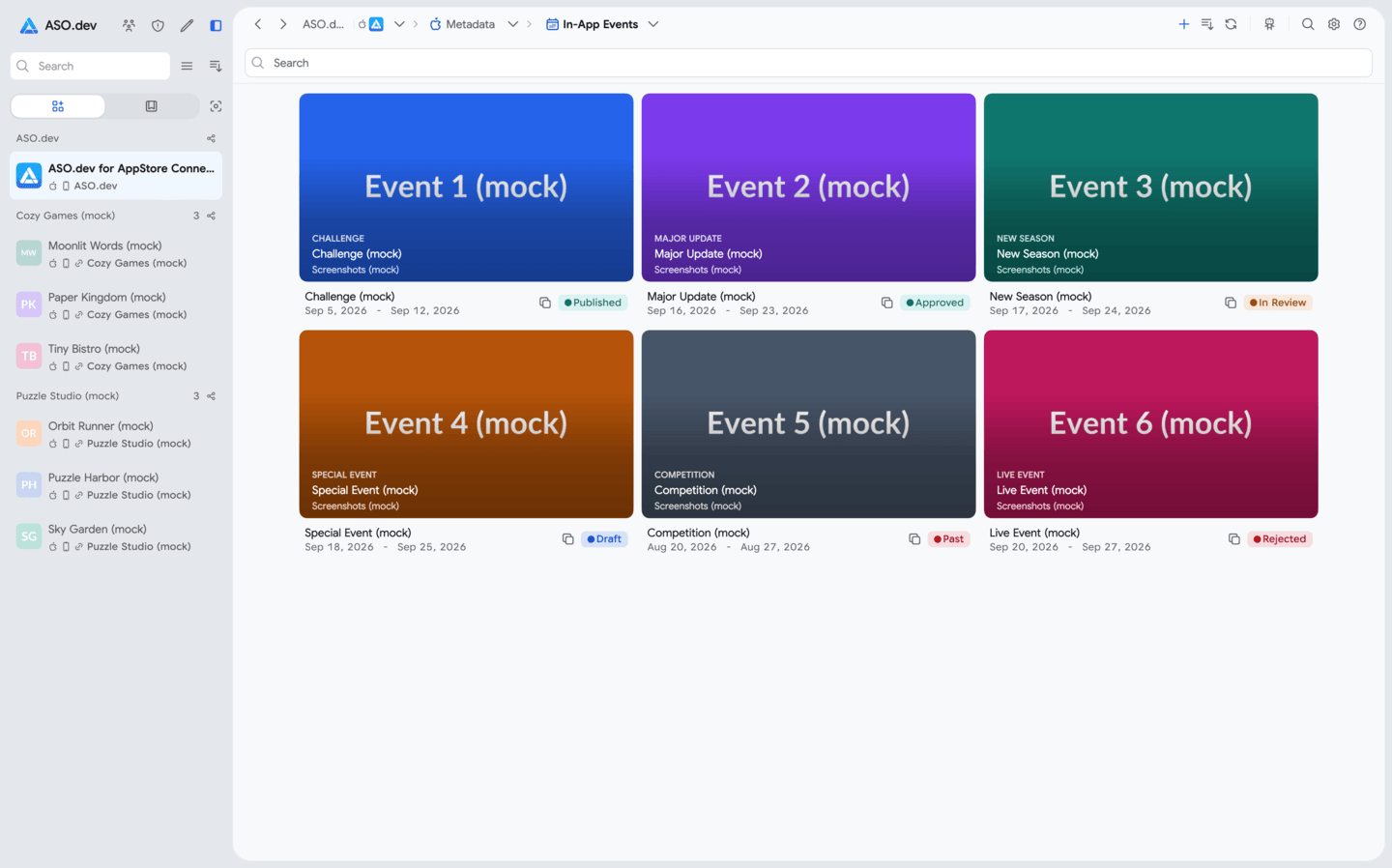 In-app events
