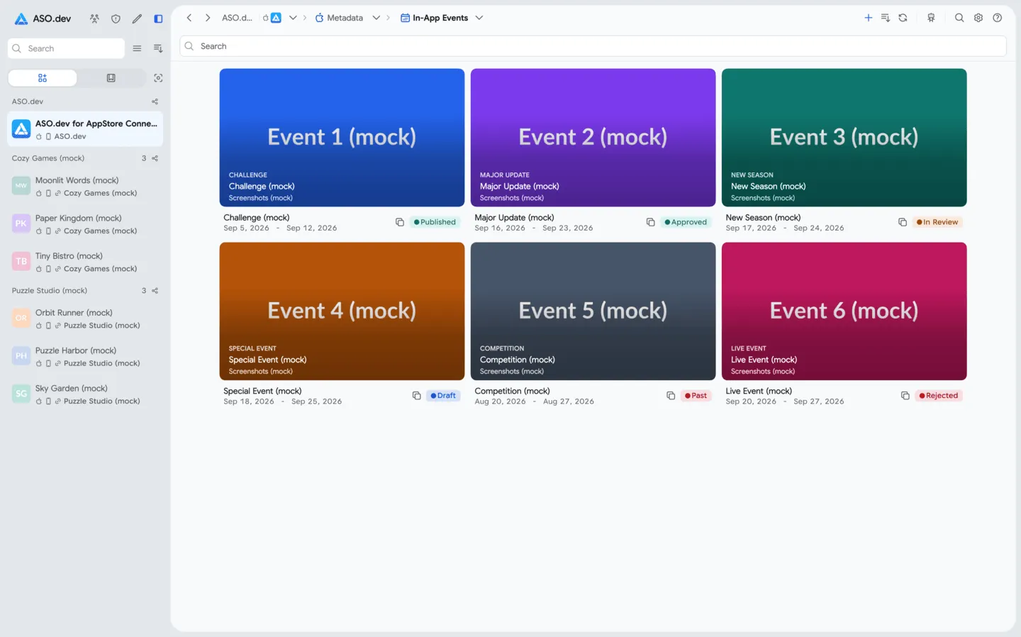 In-app events