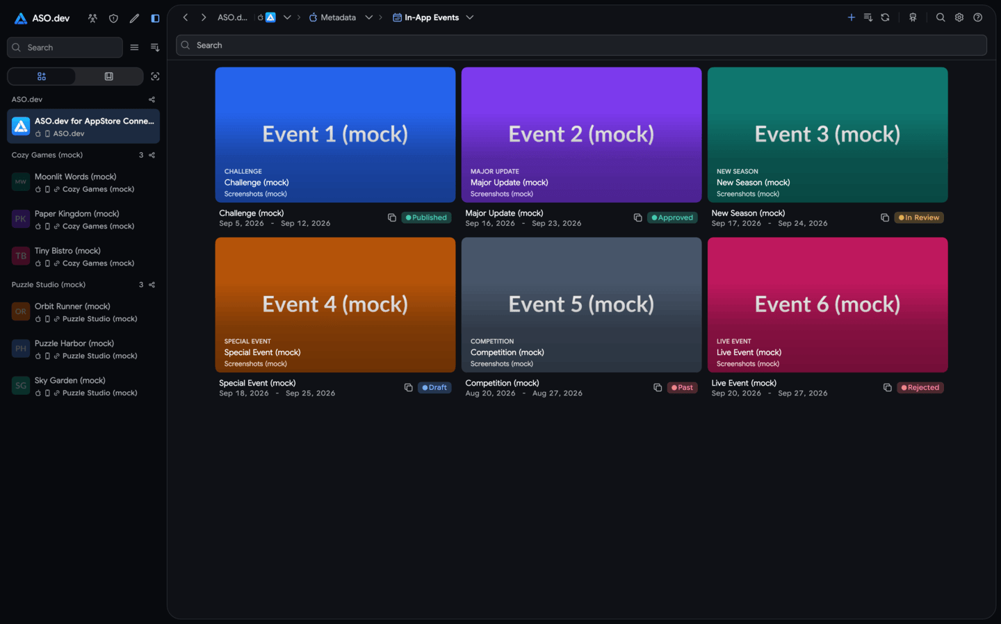 In-app events