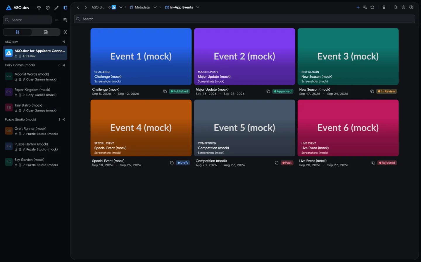 In-app events