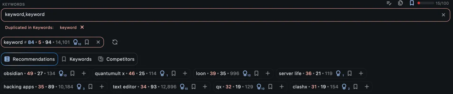 Editor input