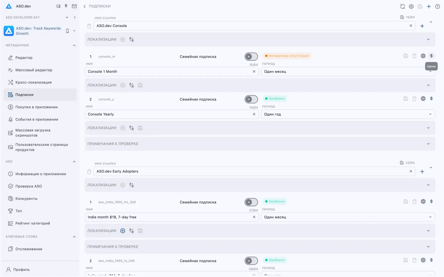 Подписки