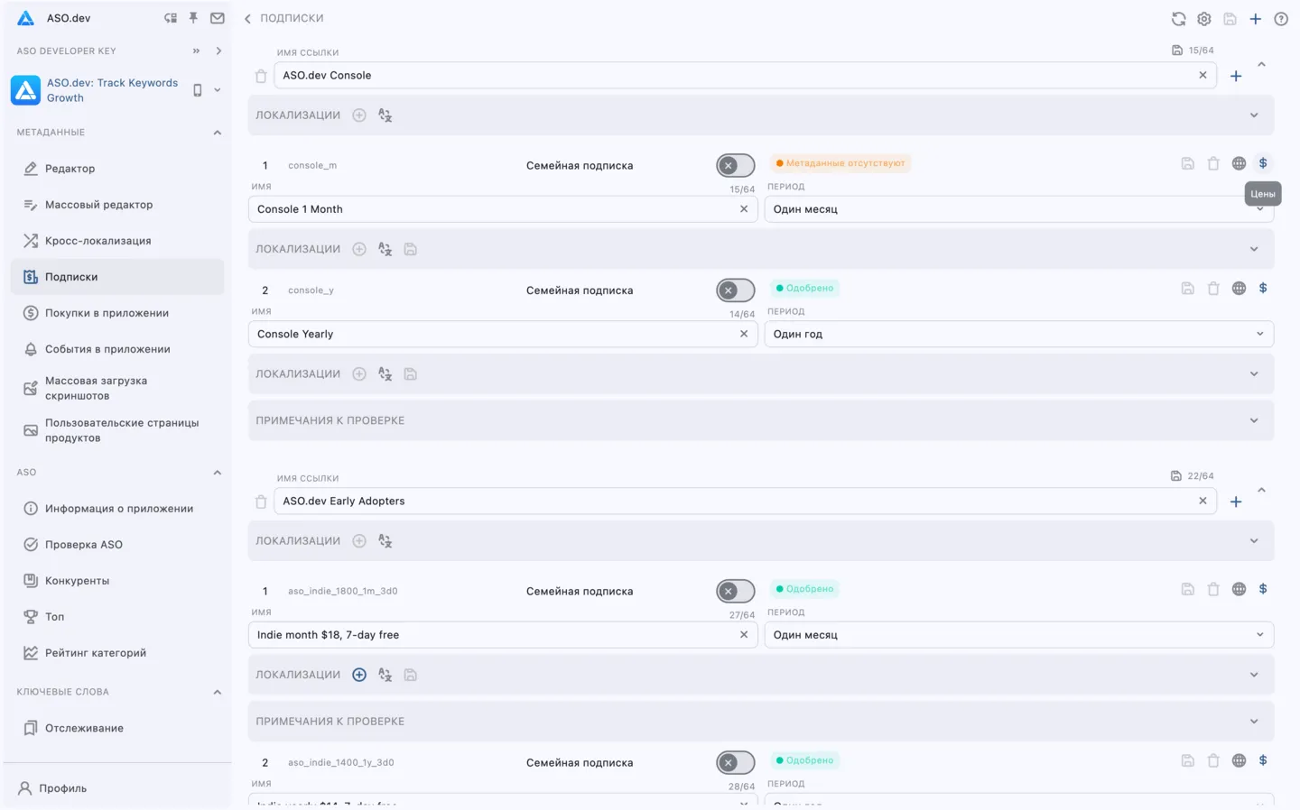 Подписки