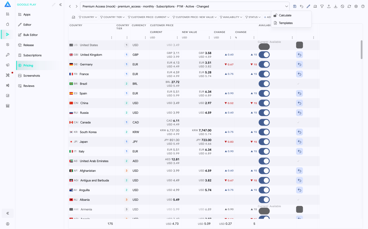 Google Play Pricing