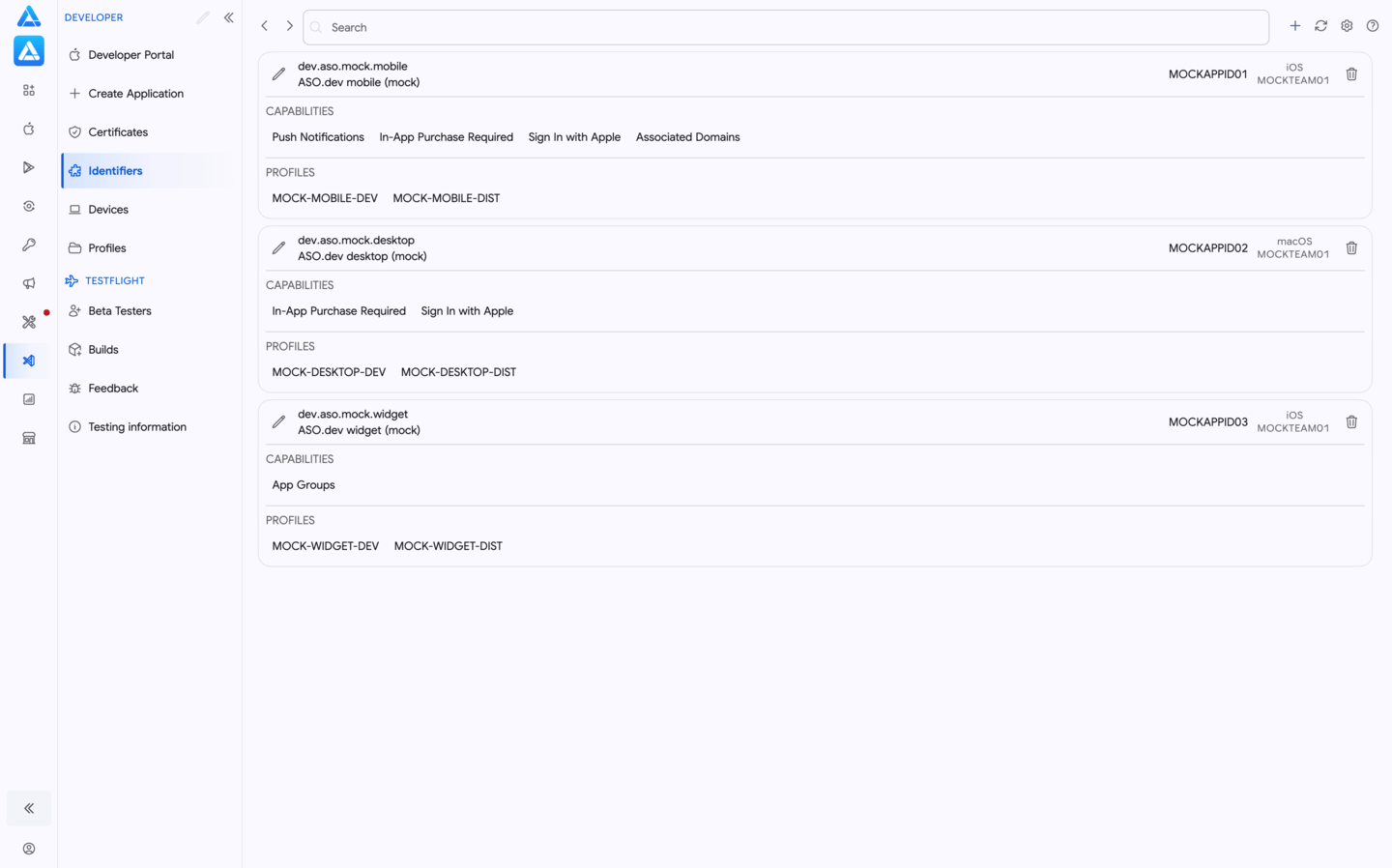 Apple Bundle Identifiers