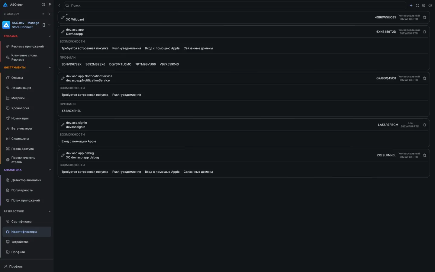 Идентификаторы