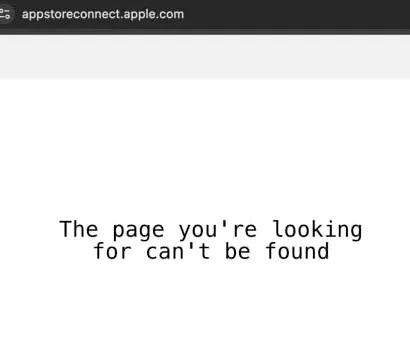 Ошибка The page you're looking for can't be found в новом аккаунте App Store Connect