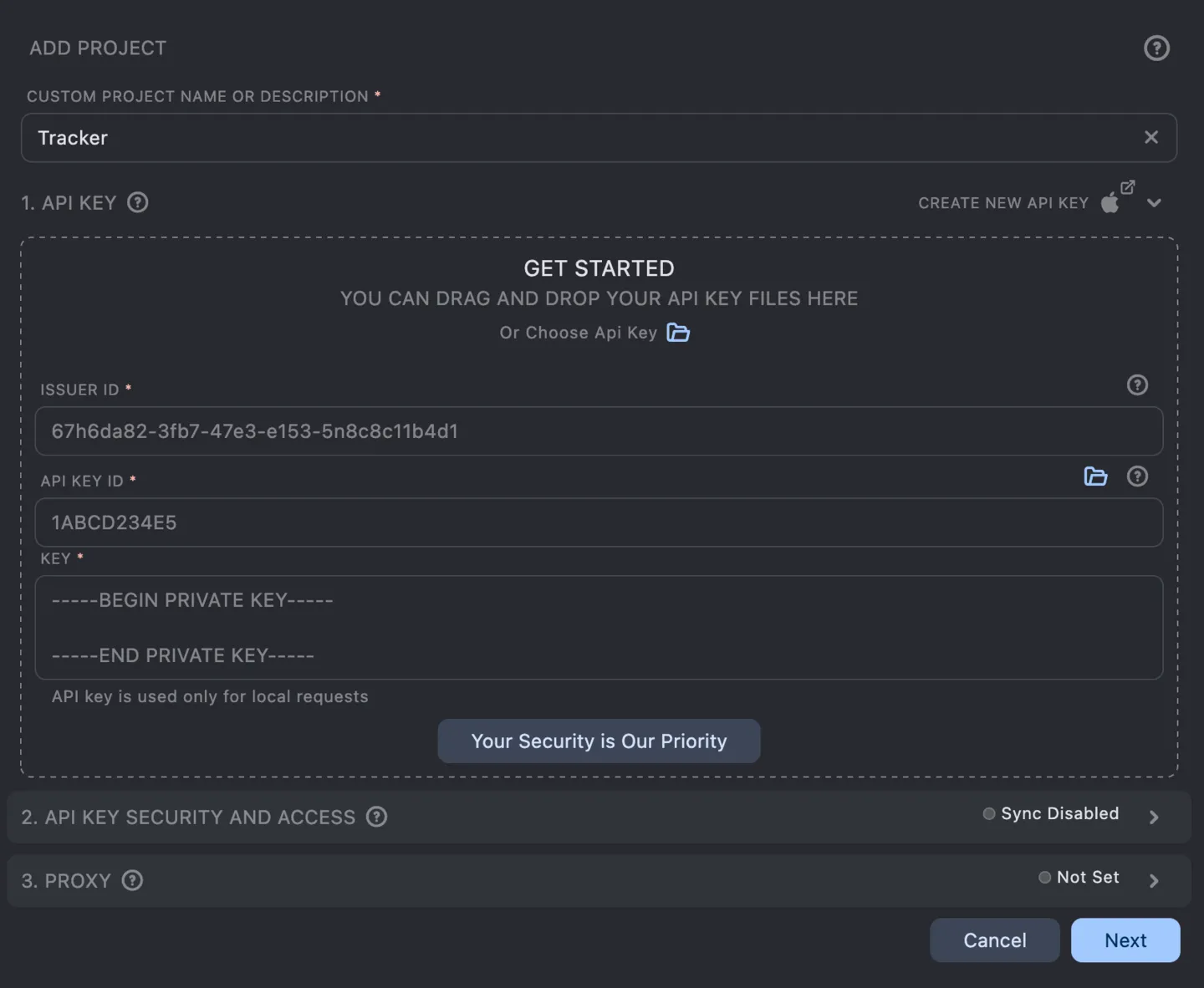 Setting Up a Project with an API Key