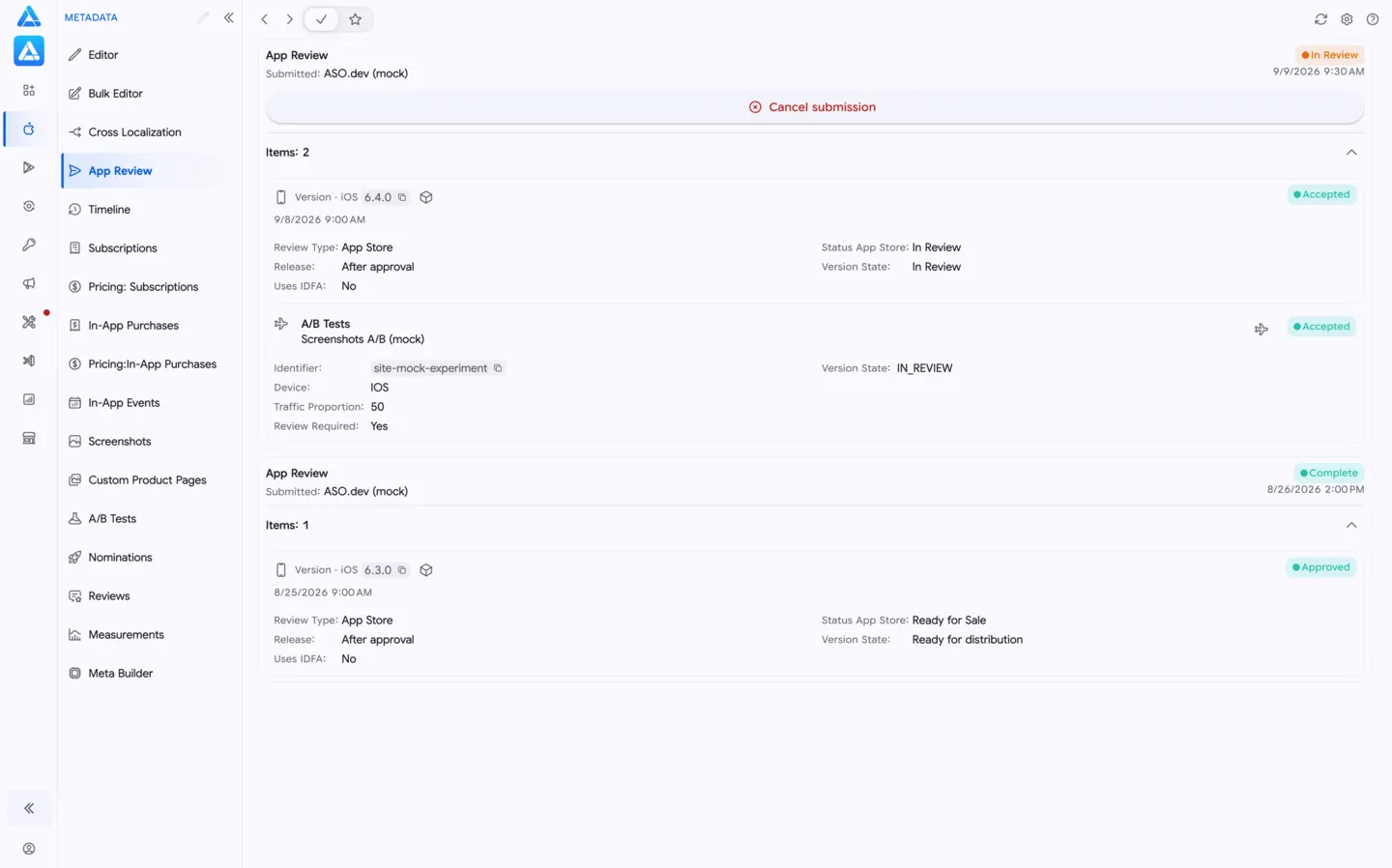 App Store 提审记录