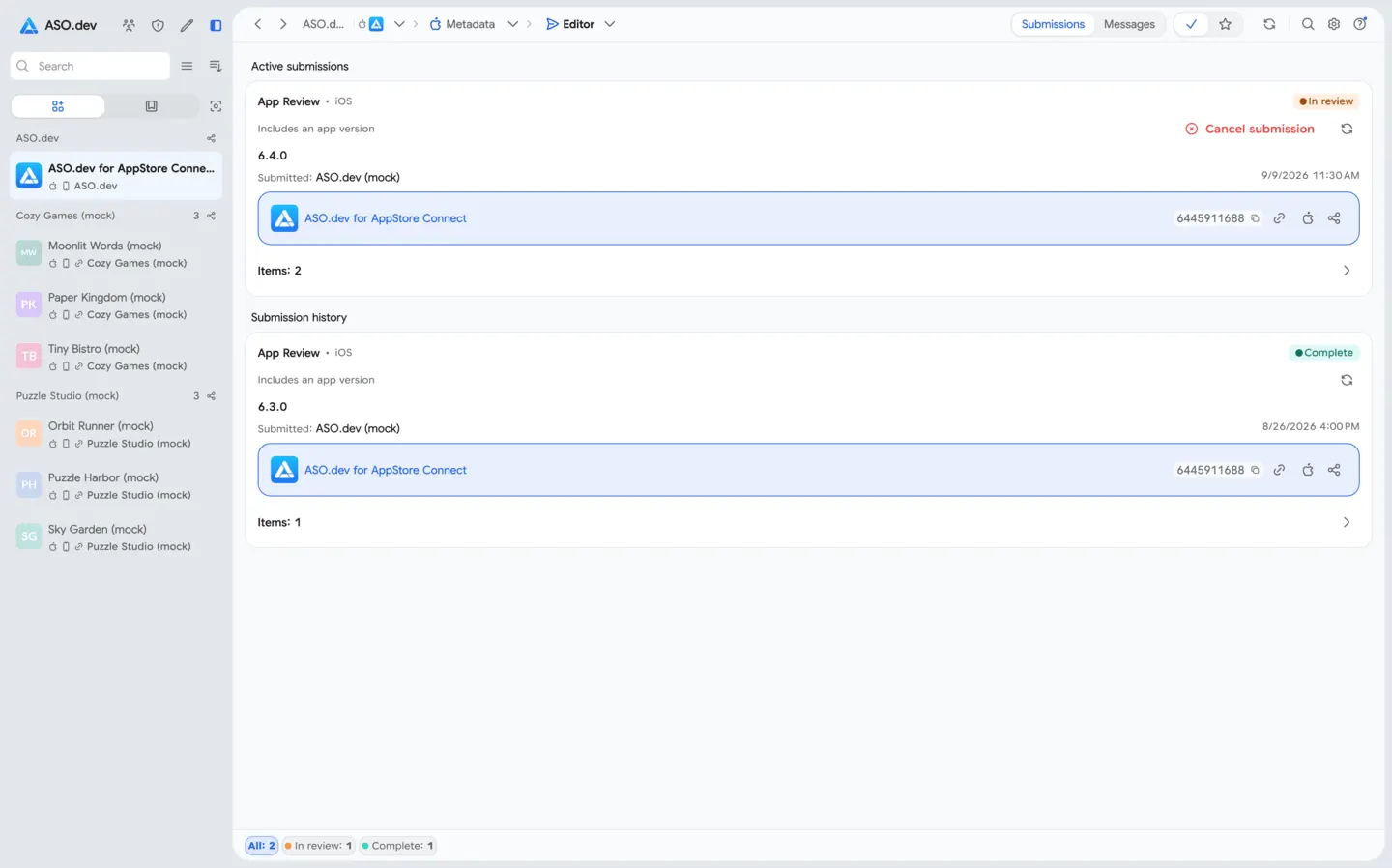 App Store Review Submissions