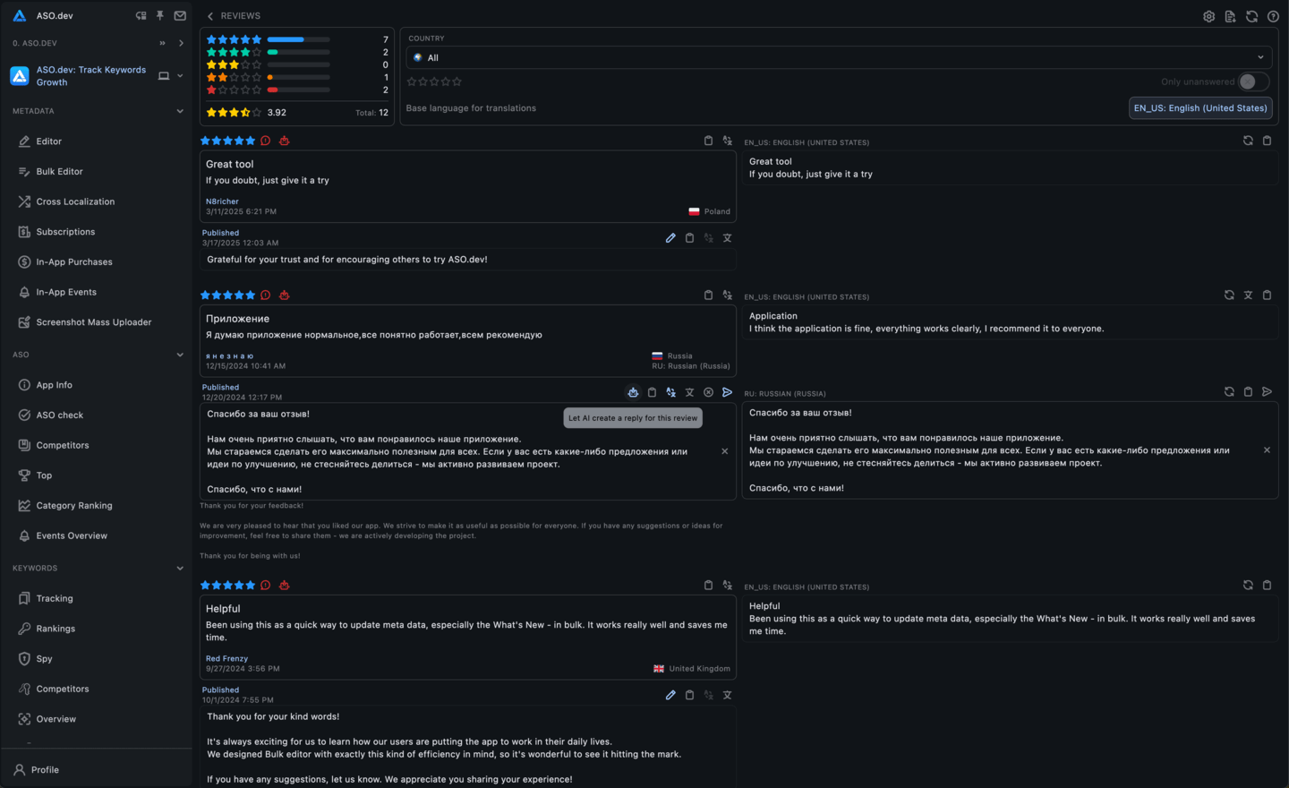 Responding to Reviews