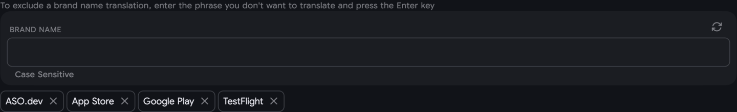 Settings: Brand Names