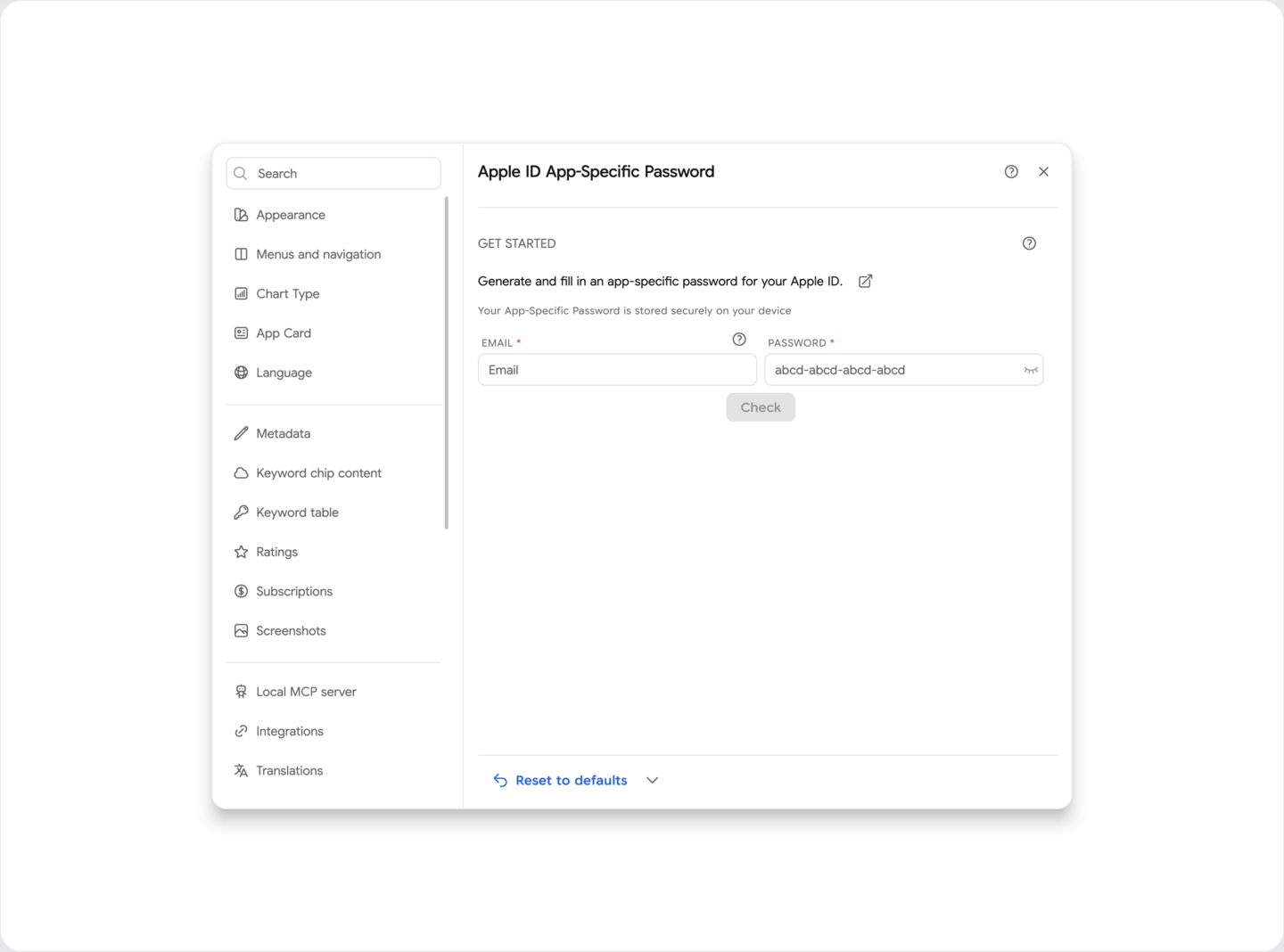 Settings: Security