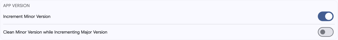 Versioning settings