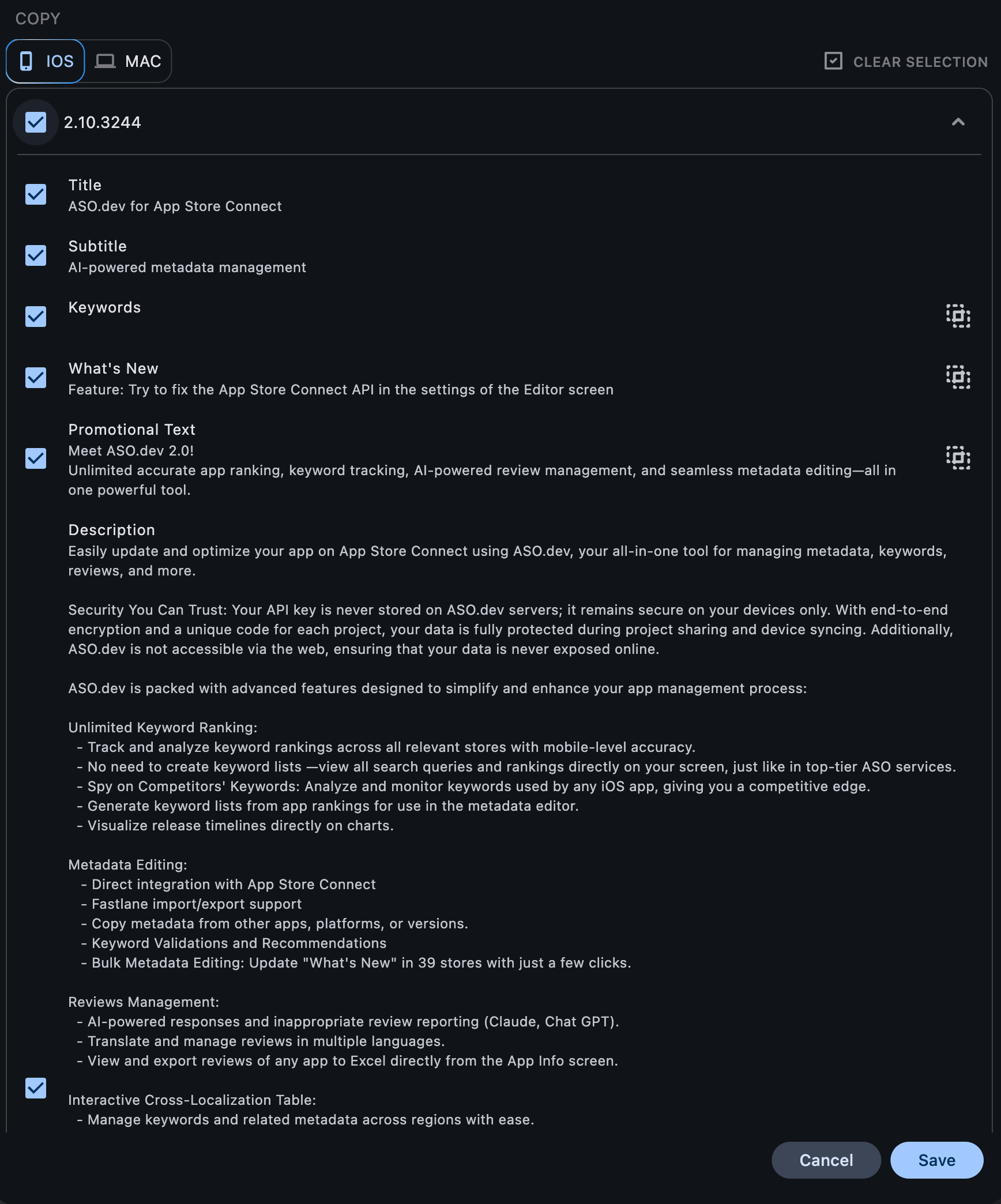 Importing Metadata from Another Version