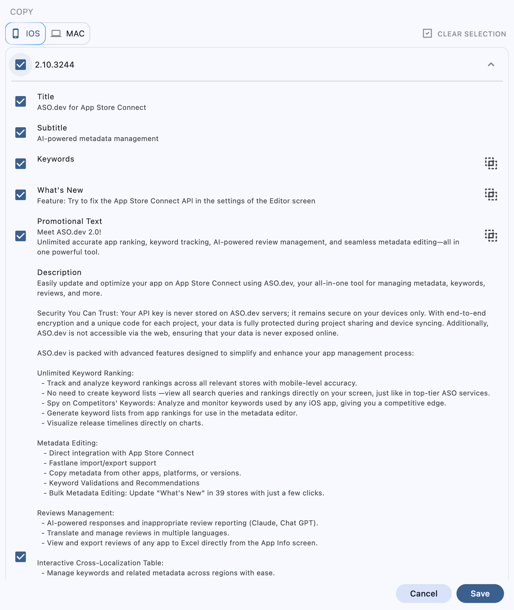 Importing Metadata from Another Version